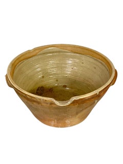 19th Century Large Glazed Terracotta Mixing Bowl