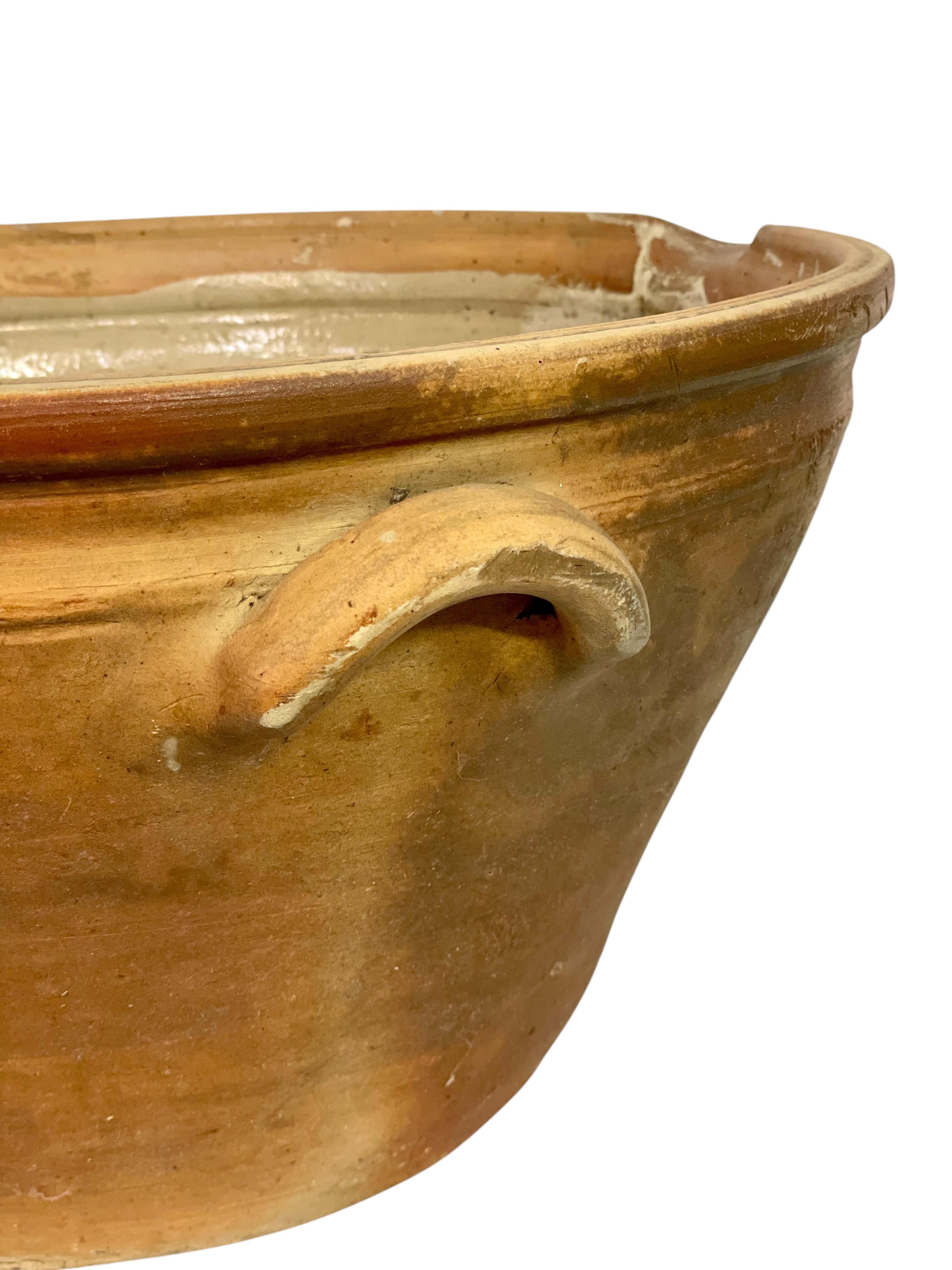 Gran cuenco de terracota vidriada del siglo XIX Terracota en venta