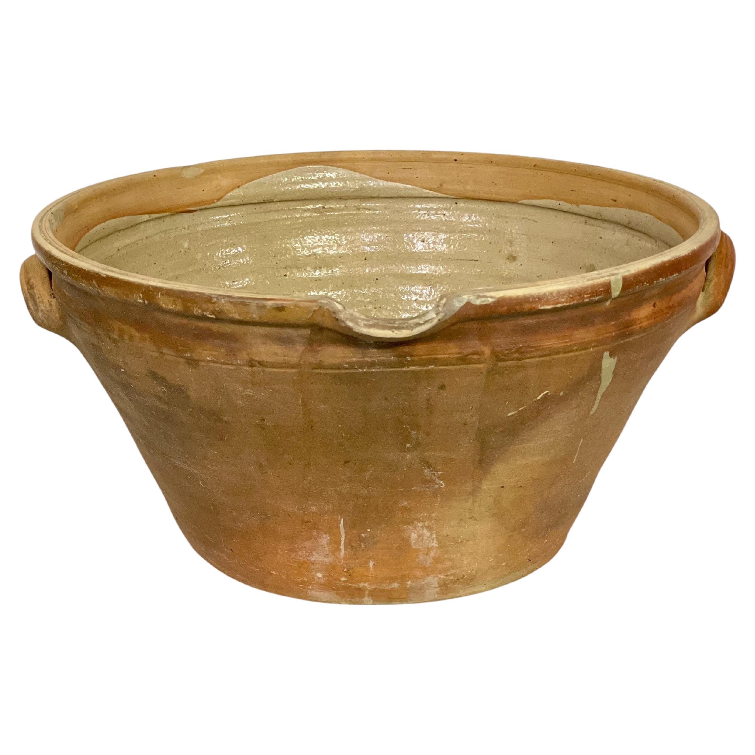 Gran cuenco de terracota vidriada del siglo XIX en venta