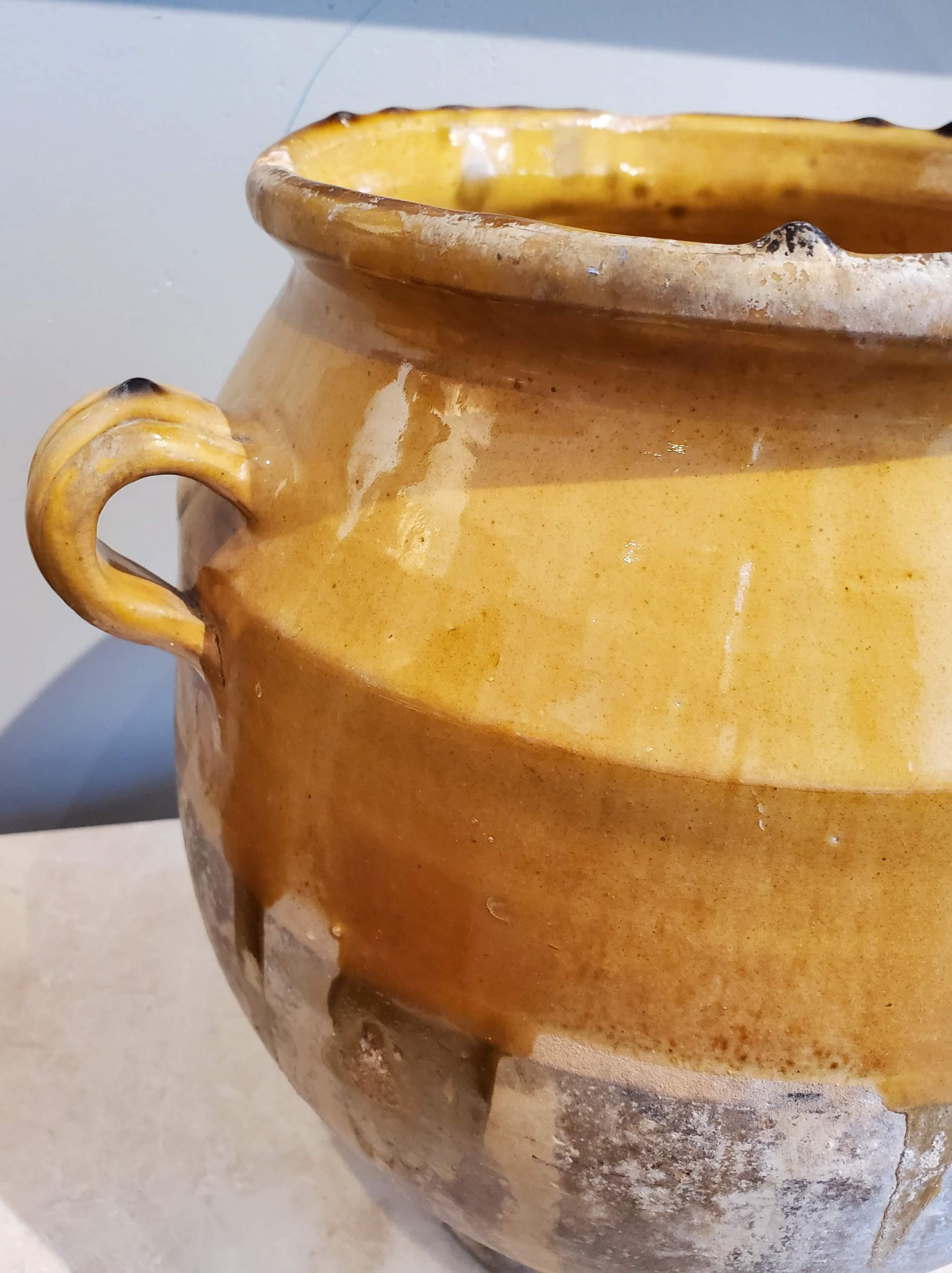 19th Century Large Green Glazed Terracotta “Confit” Pot at 1stDibs