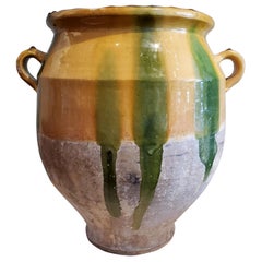 19th Century Large Green Glazed Terracotta “Confit” Pot