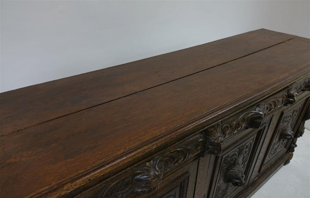 19th Century Large Heavily Carved Gothic Revival Sideboard For Sale 1