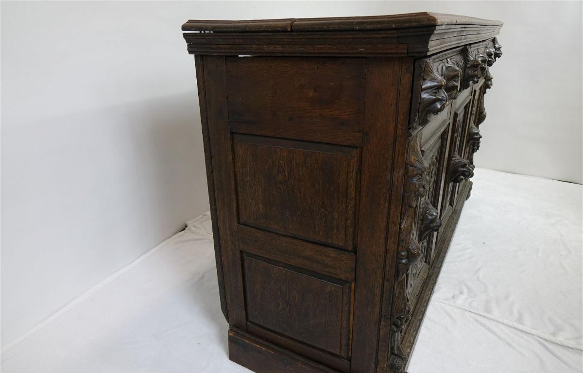 19th Century Large Heavily Carved Gothic Revival Sideboard For Sale 3