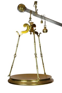 19th Century Large Italian Brass Butcher's Scale