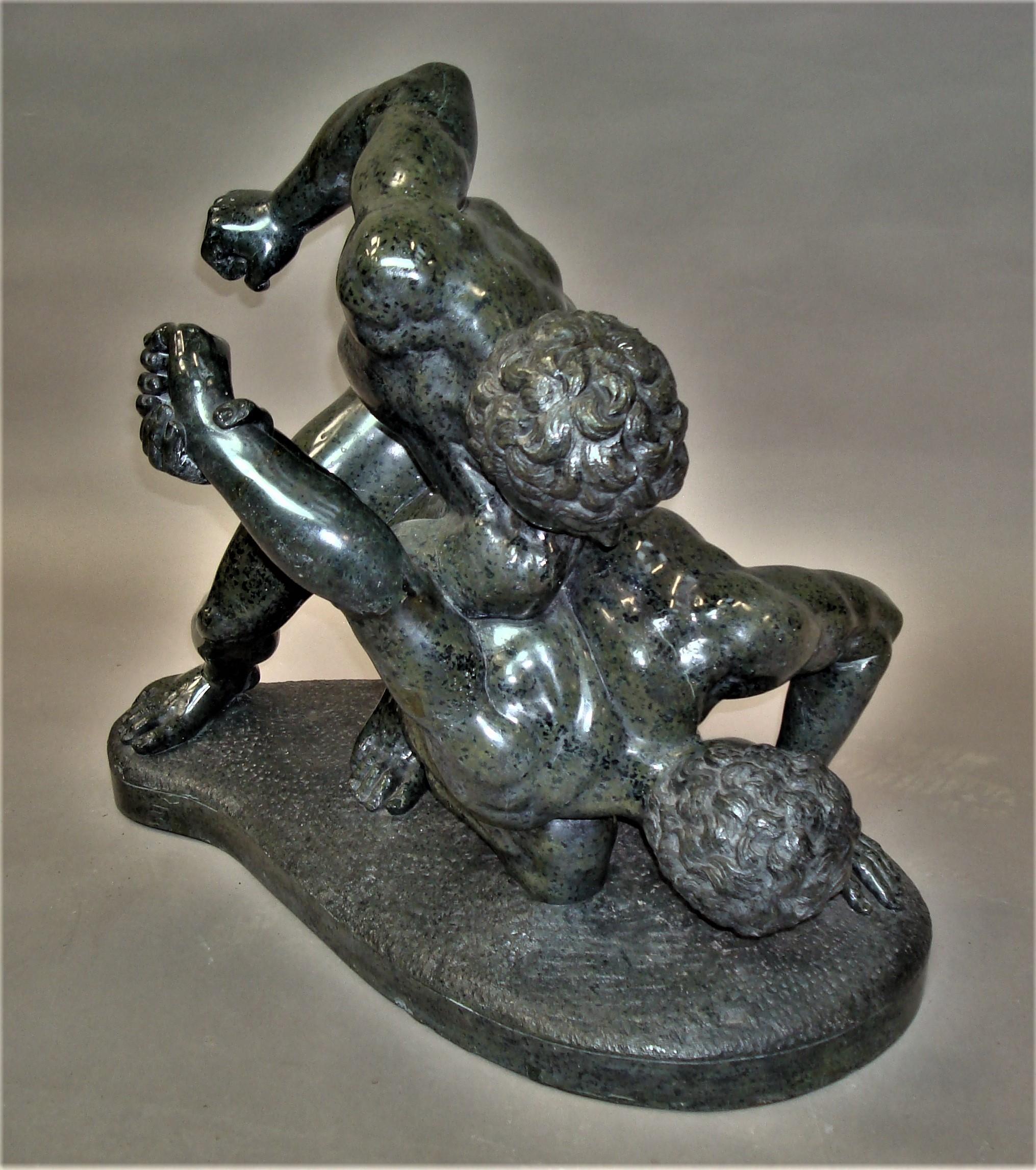 19th Century Large Italian Marble Sculpture of the Uffizi Wrestlers 6