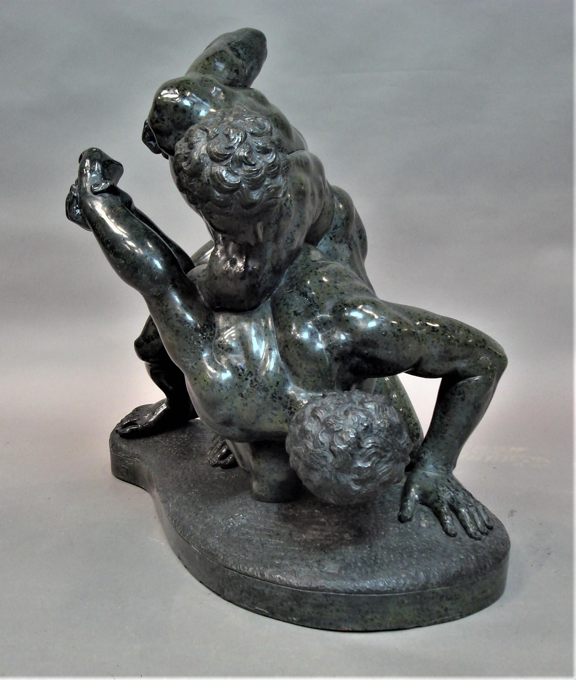 19th Century Large Italian Marble Sculpture of the Uffizi Wrestlers 7