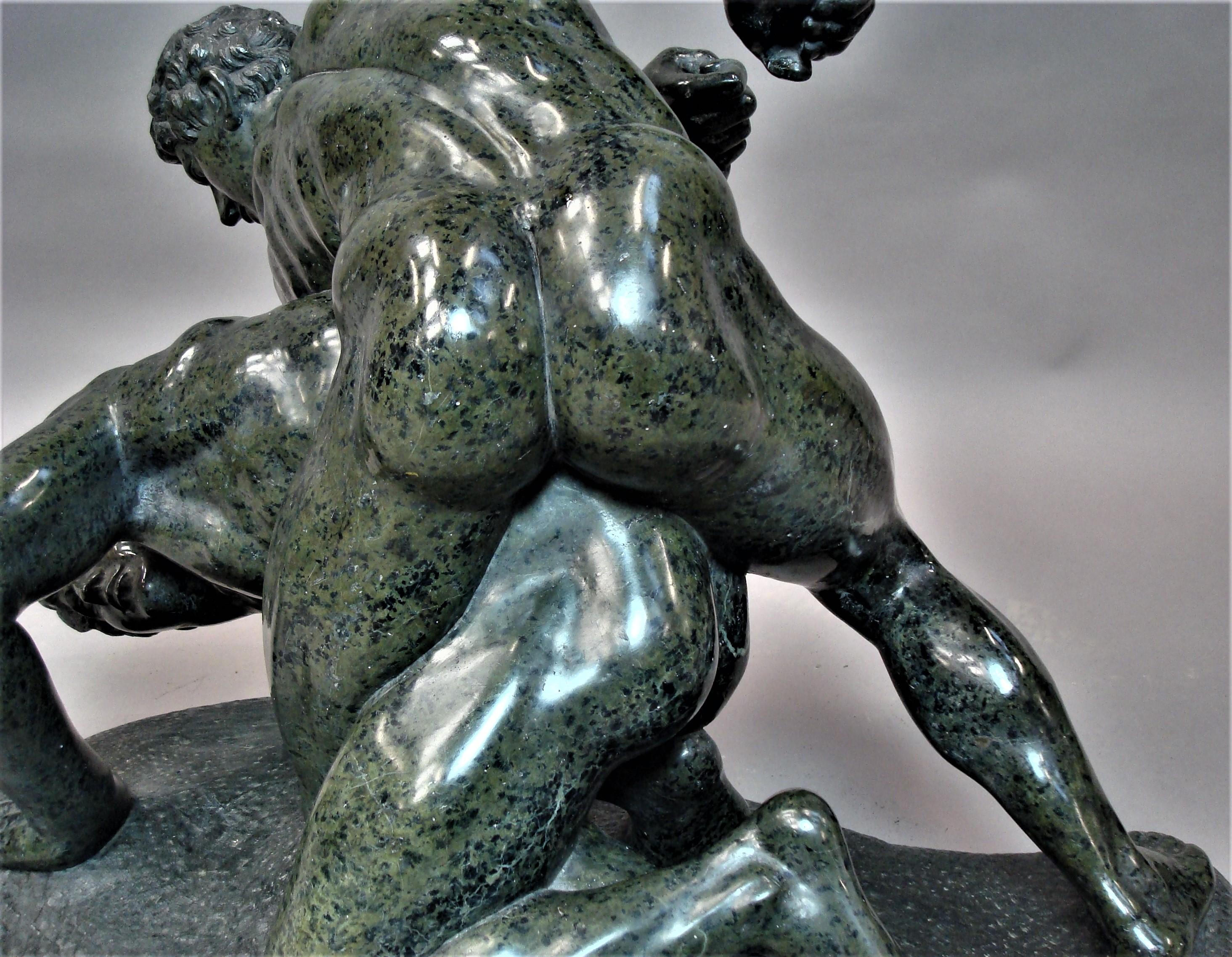 19th Century Large Italian Marble Sculpture of the Uffizi Wrestlers 11
