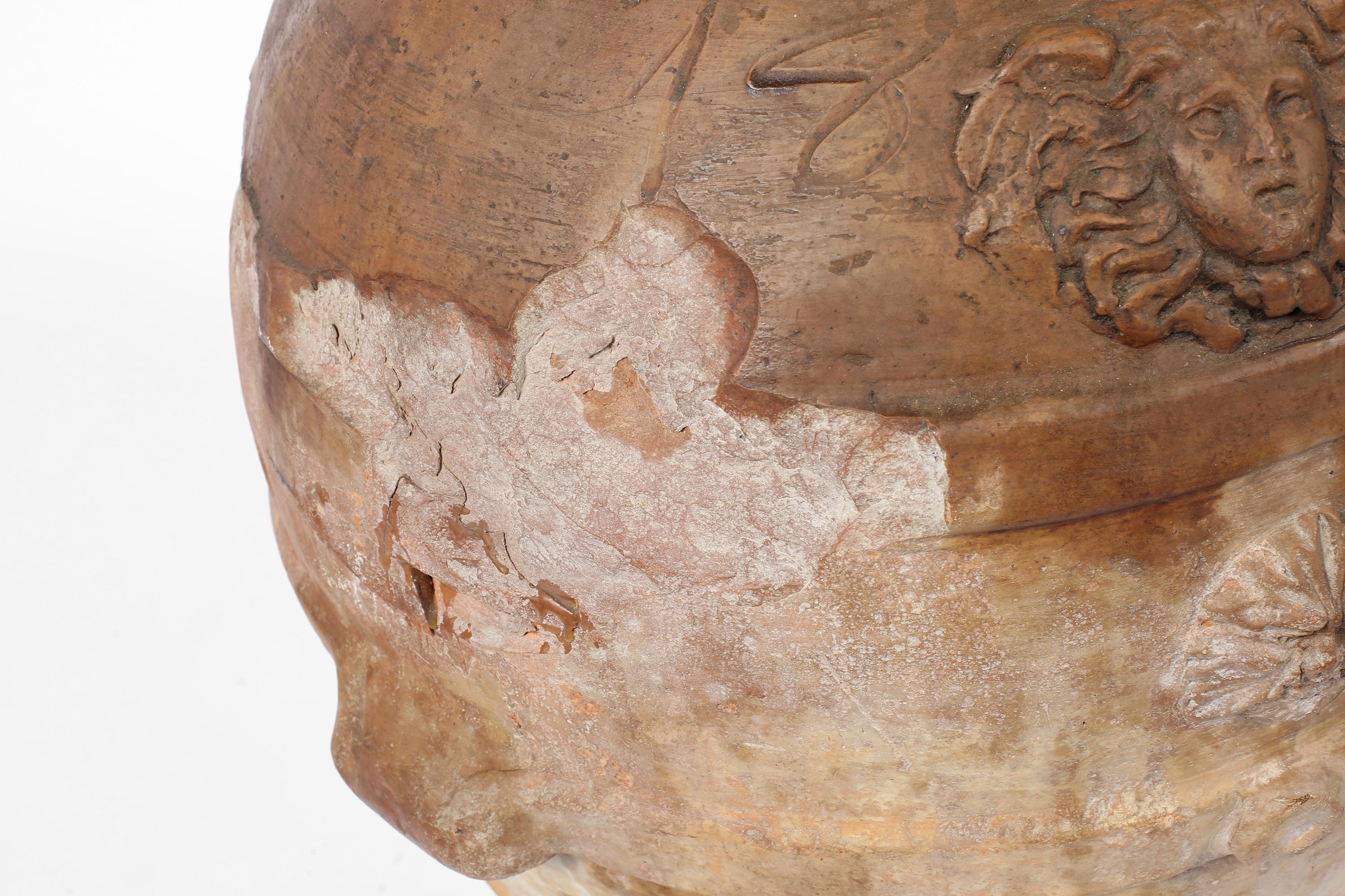 Gran jarra de terracota toscana italiana Wabi Sabi del siglo XIX Italiano en venta