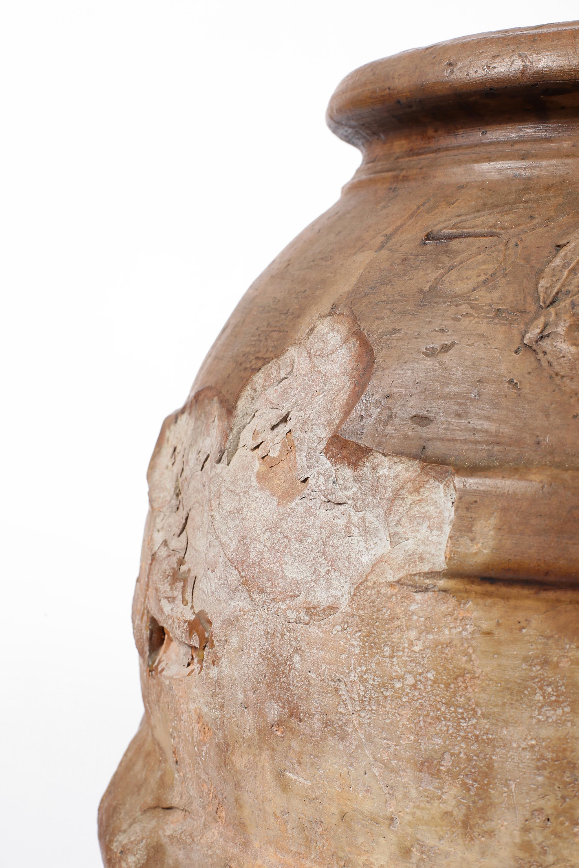 Gran jarra de terracota toscana italiana Wabi Sabi del siglo XIX en venta 3