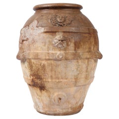 Grand pot toscan Wabi Sabi en terre cuite du 19ème siècle