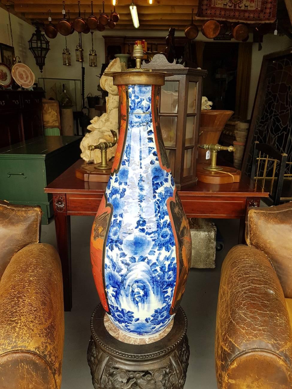 19th Century Large Japanese Porcelain Lamp Vase 1