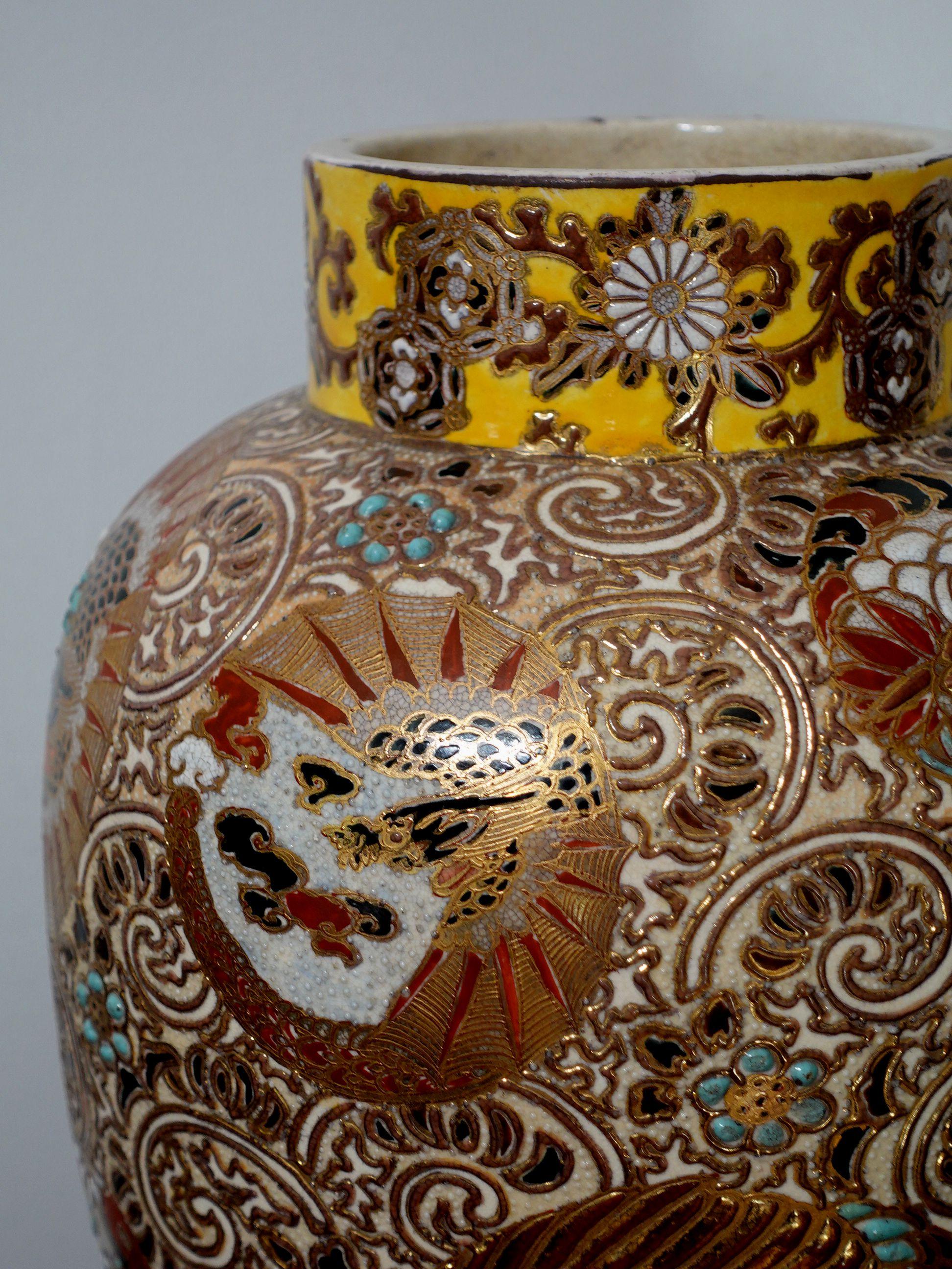 Große japanische Satsuma-Vase aus dem 19. Jahrhundert, Ric.048 im Angebot 2