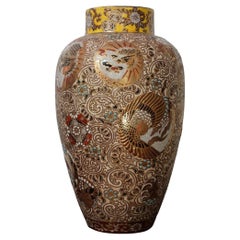 Große japanische Satsuma-Vase aus dem 19. Jahrhundert, Ric.048