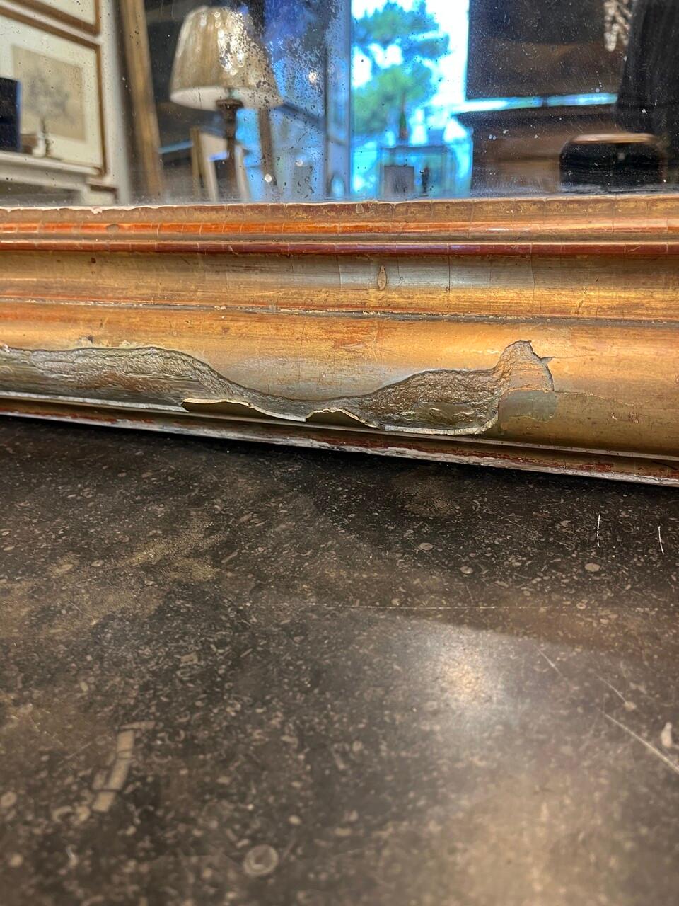 Louis-Philippe Grand miroir doré Louis Philippe du 19e siècle en vente
