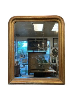 Grand miroir doré Louis Philippe du 19e siècle