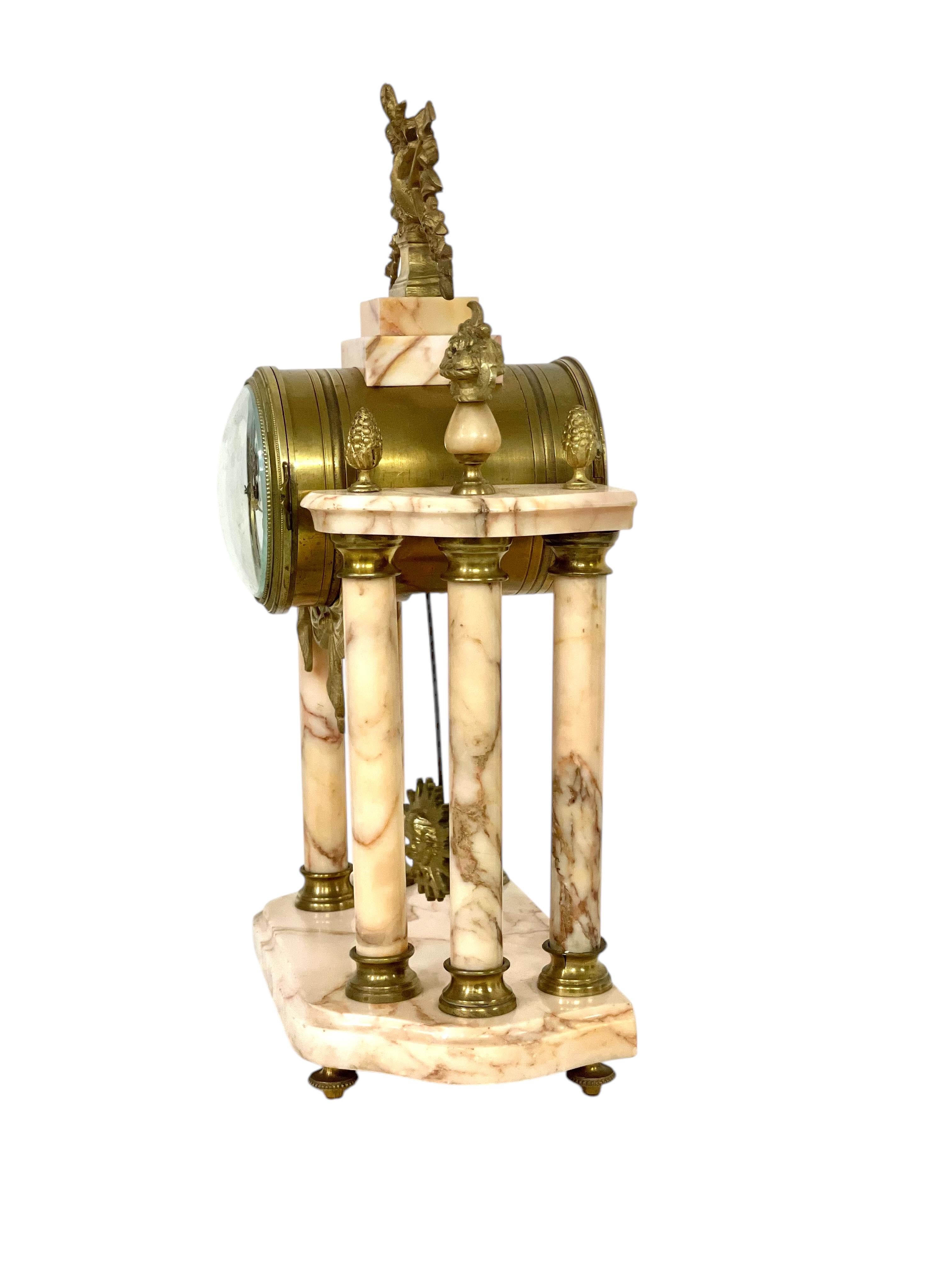 19th Century Large Marble and Ormolu Clock Garniture For Sale 4