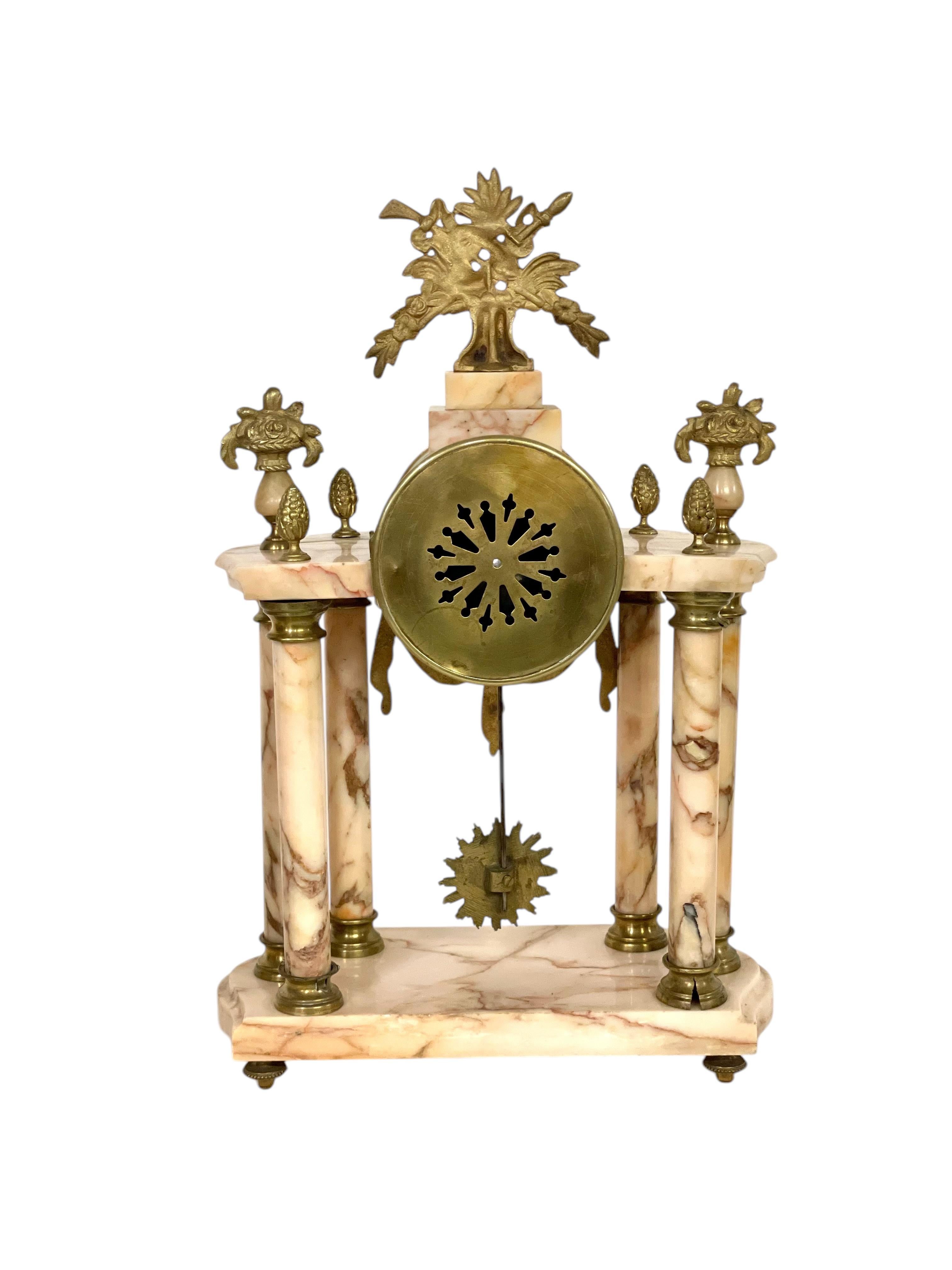 19th Century Large Marble and Ormolu Clock Garniture For Sale 5