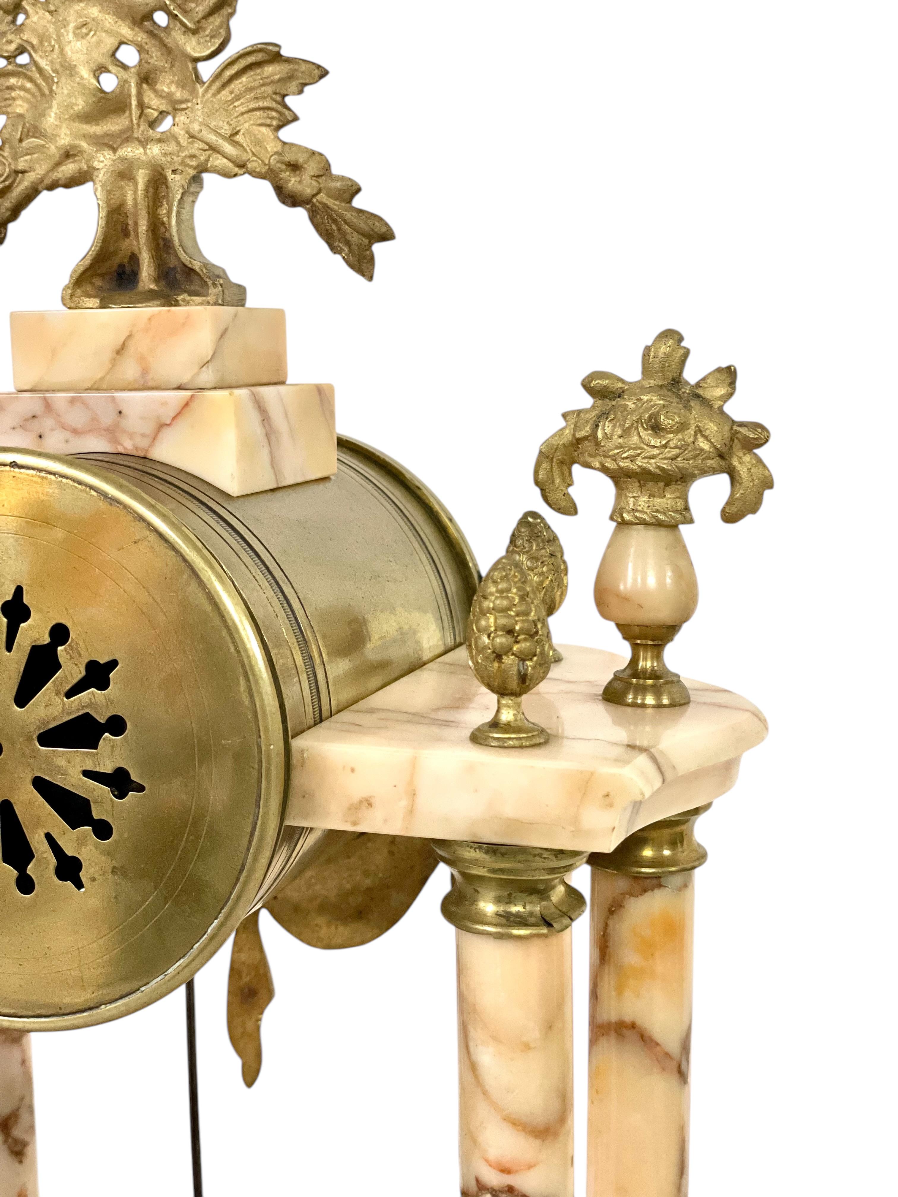 19th Century Large Marble and Ormolu Clock Garniture For Sale 7