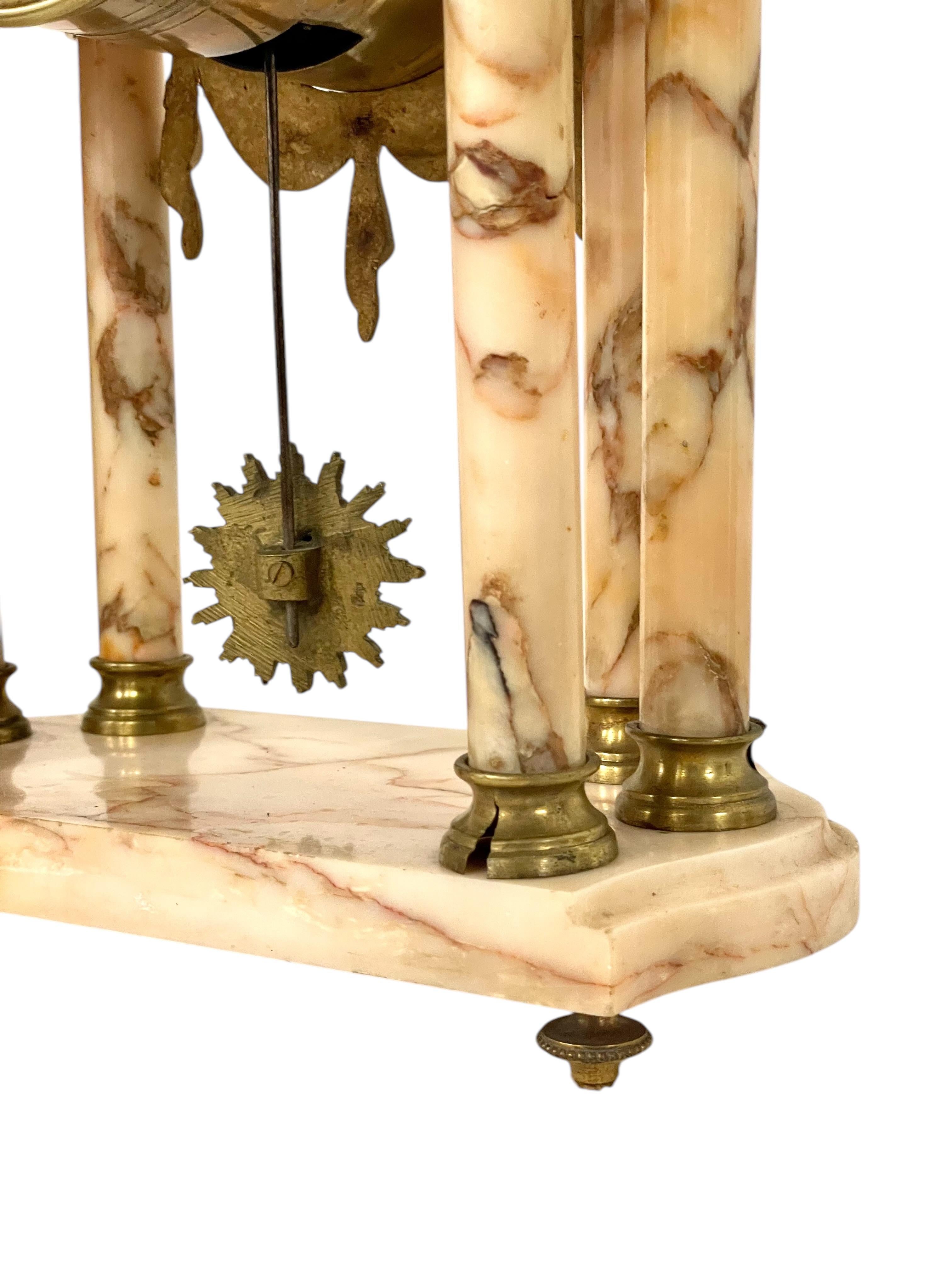 19th Century Large Marble and Ormolu Clock Garniture For Sale 3
