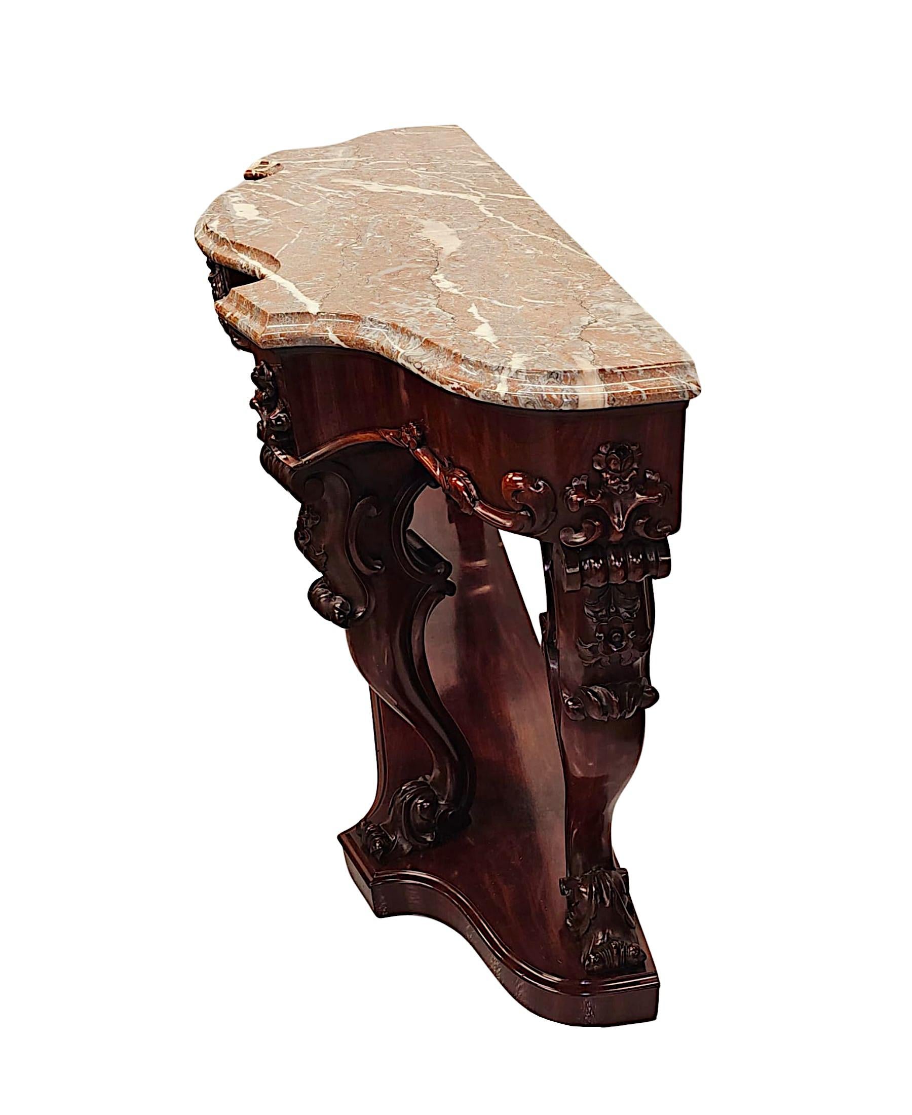 19th Century Large Marble Top Console Table For Sale 6