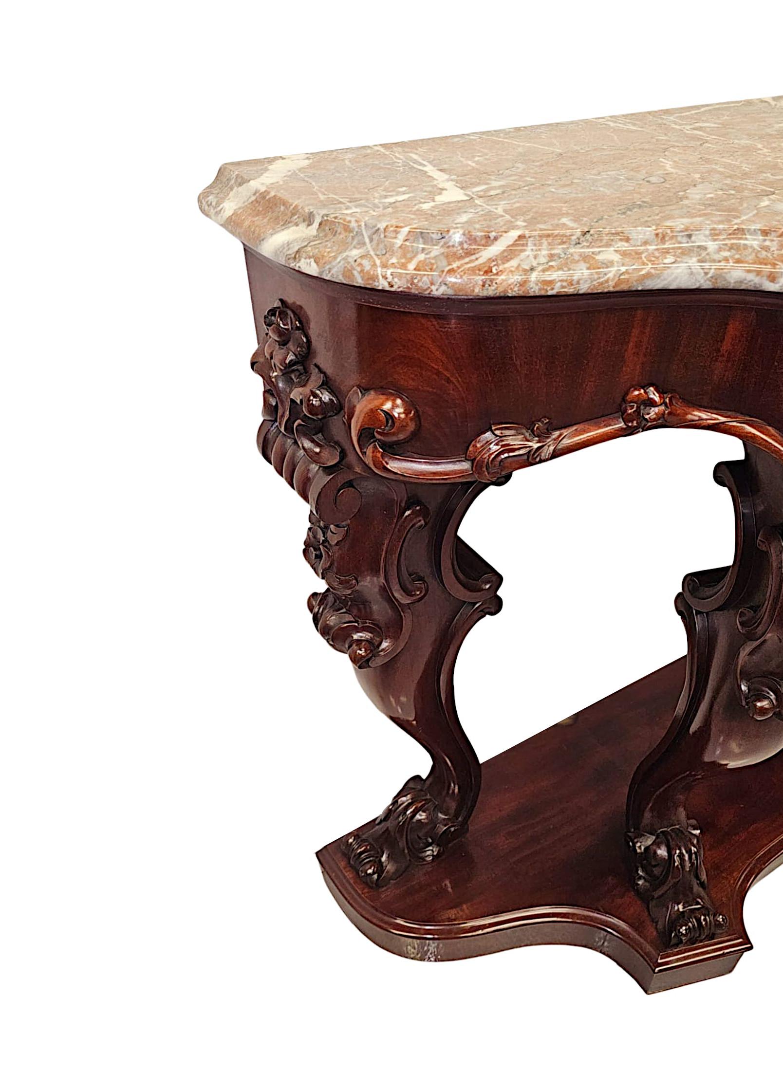 19th Century Large Marble Top Console Table For Sale 7