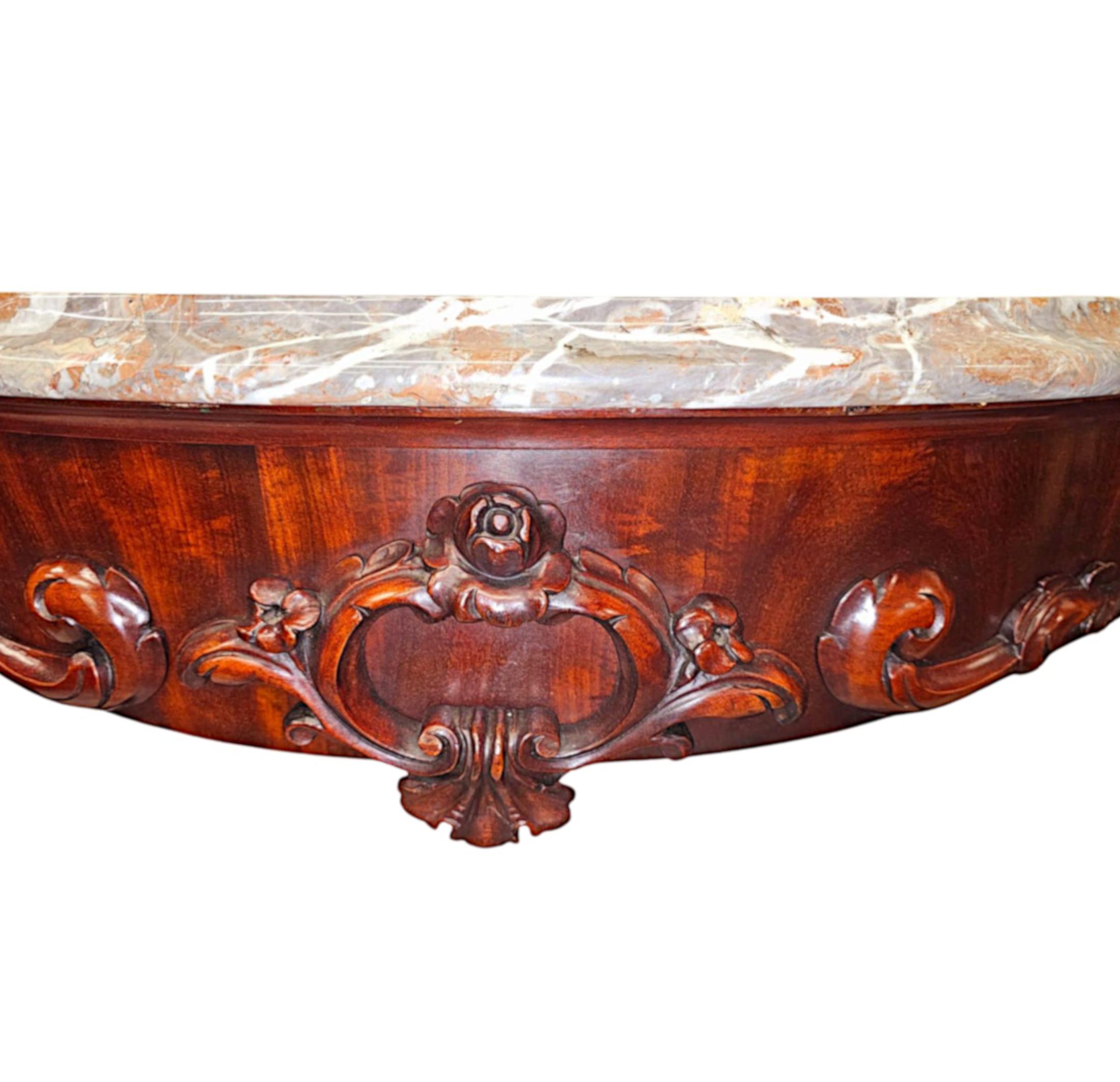 19th Century Large Marble Top Console Table In Good Condition For Sale In Dublin, IE