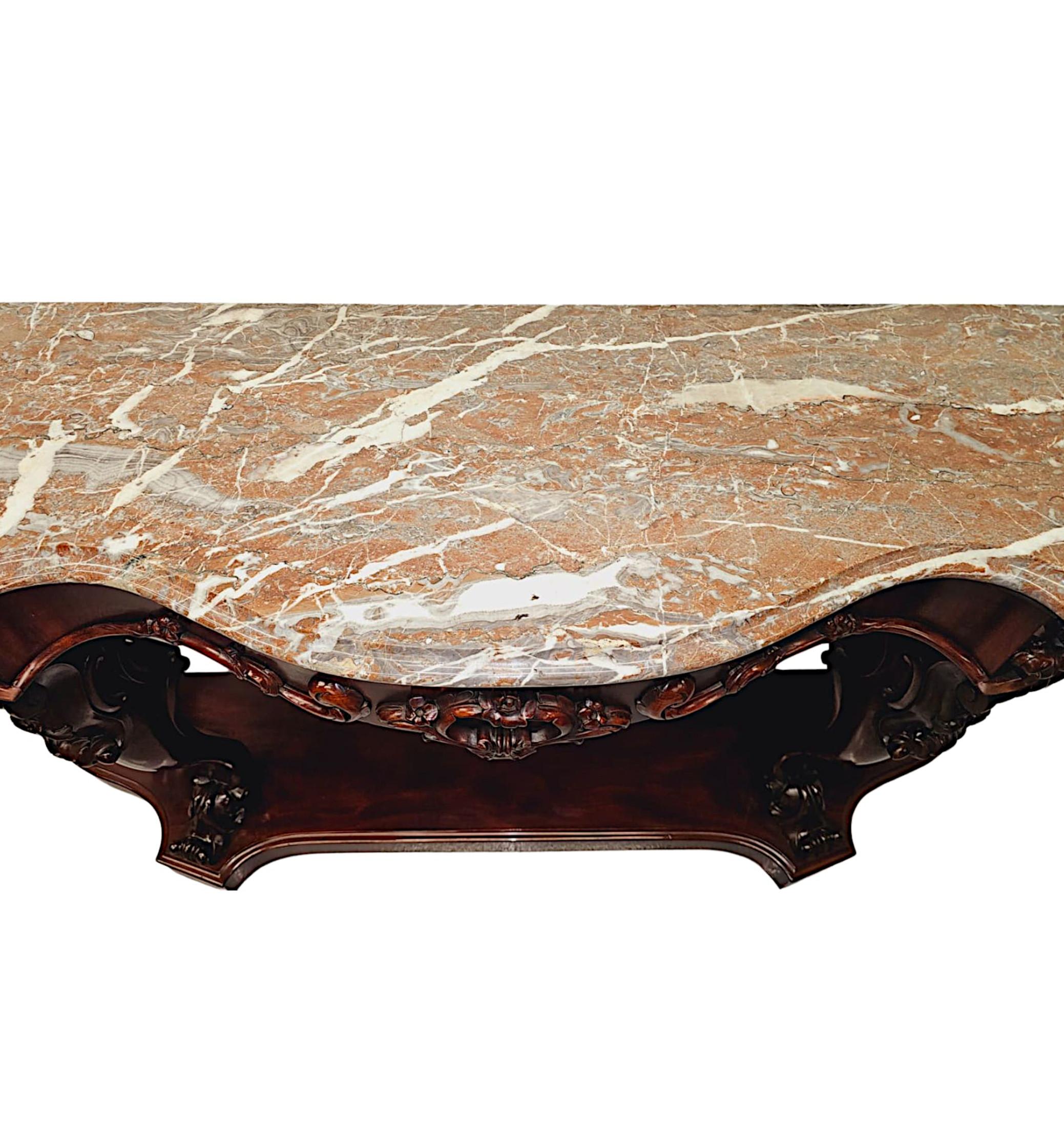 19th Century Large Marble Top Console Table For Sale 1