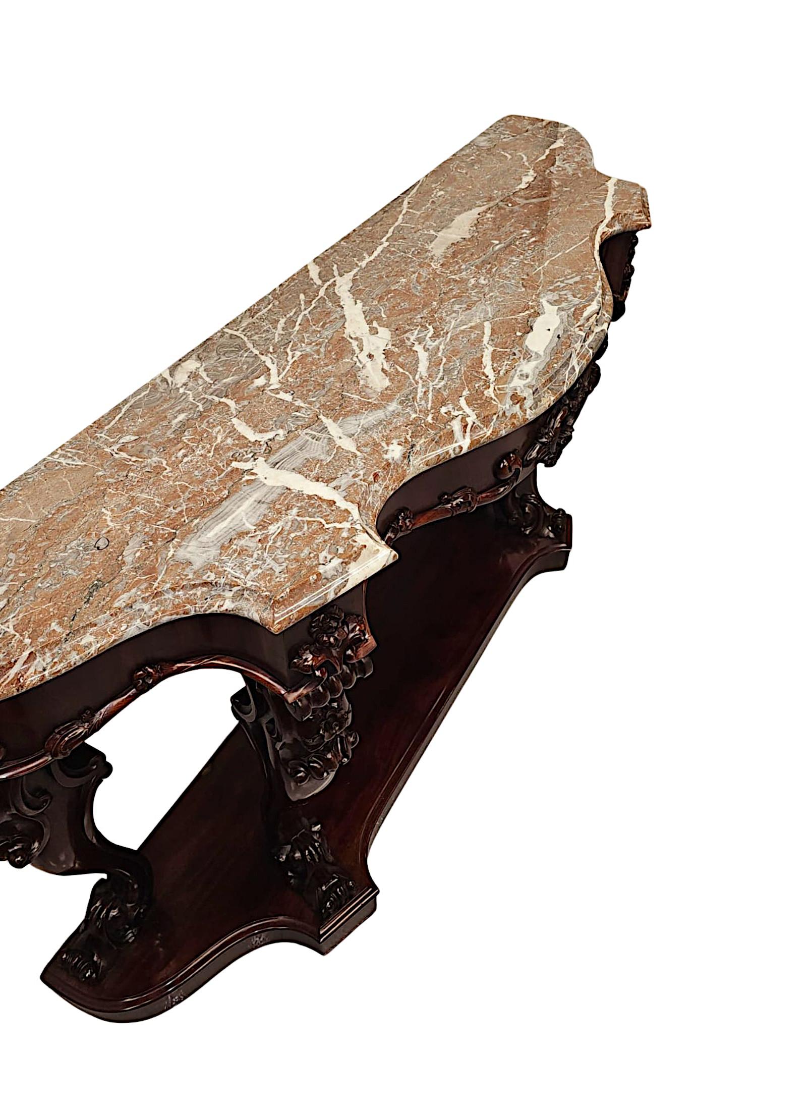 19th Century Large Marble Top Console Table For Sale 2