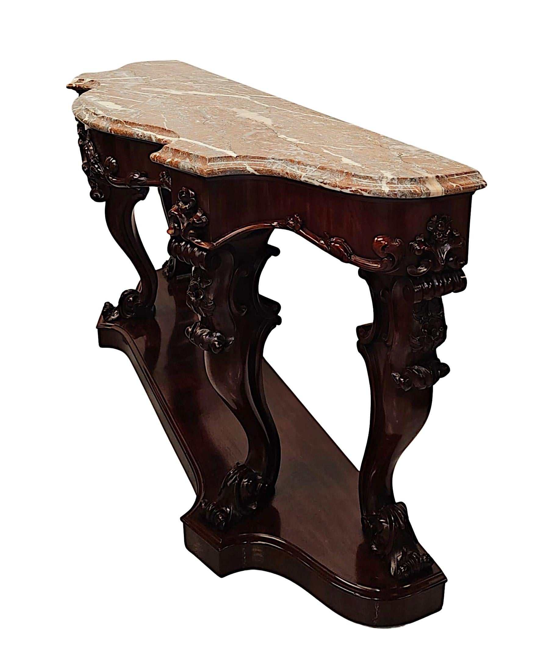 19th Century Large Marble Top Console Table For Sale 3