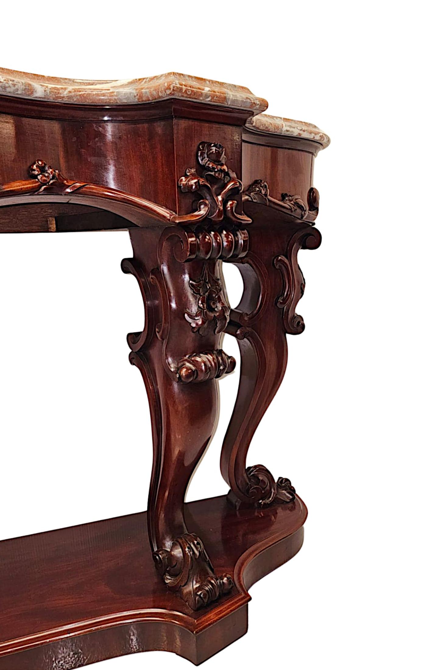19th Century Large Marble Top Console Table For Sale 4