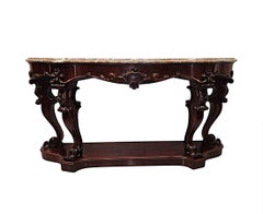 Antique 19th Century Large Marble Top Console Table