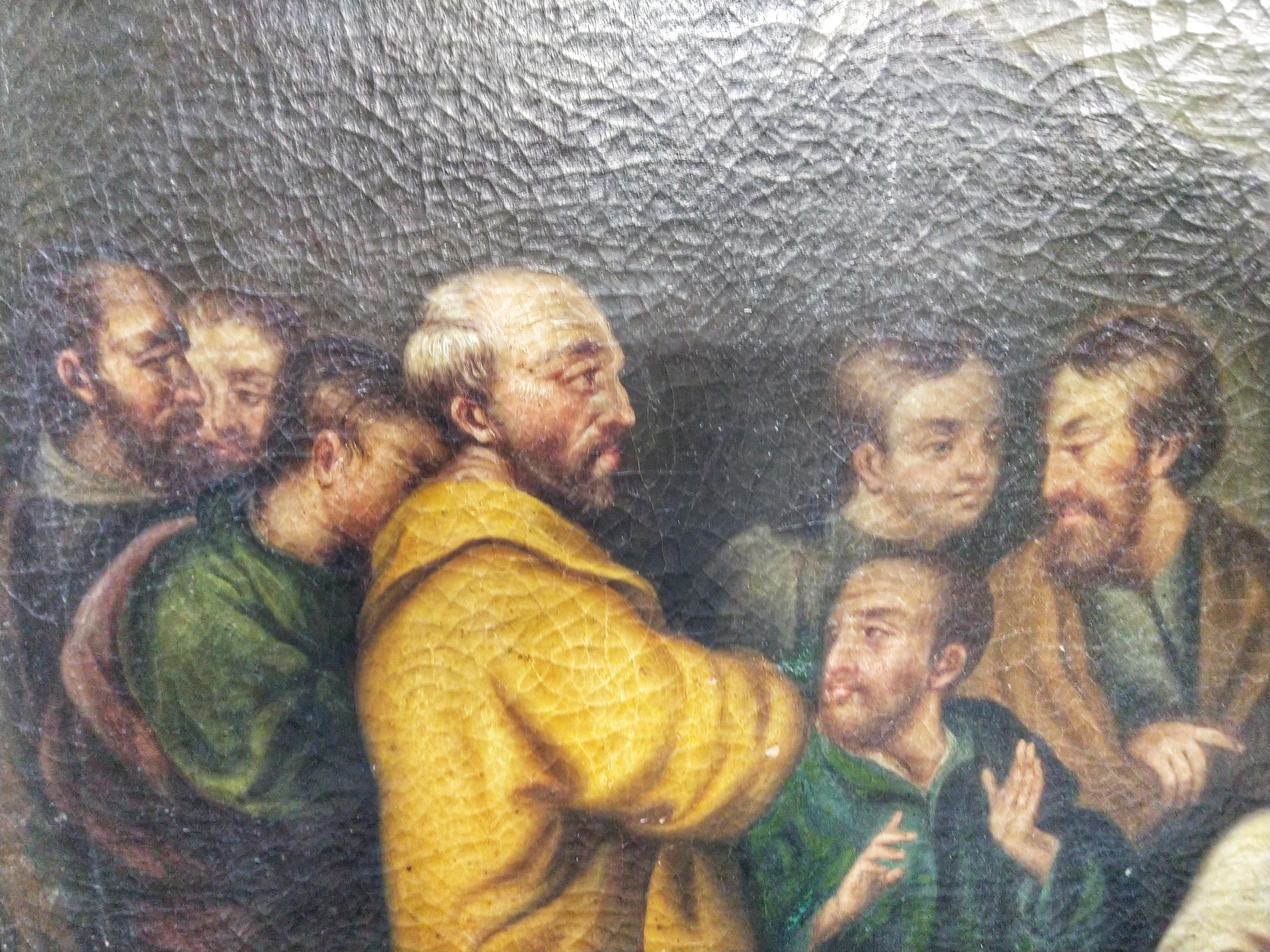 19th Century Large Oil on Canvas Copy of Murillo Feeding the Multitude Scene For Sale 7