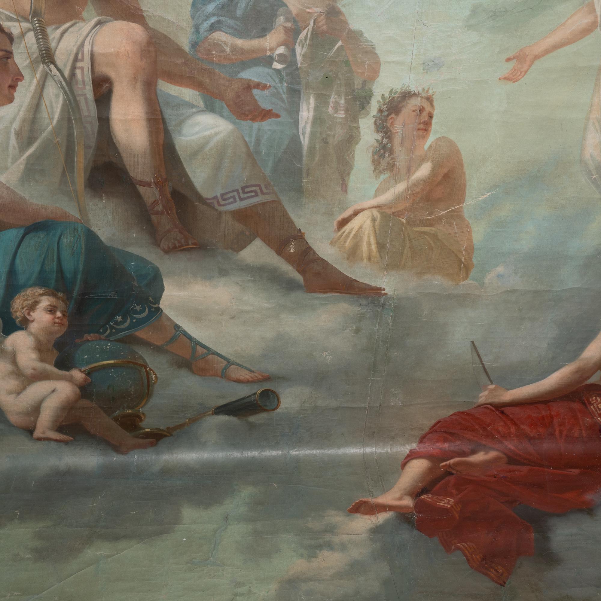 Großes Ölgemälde auf Leinwand von Zeus und Apollo von Ernest Etienne Narj, 19. Jahrhundert im Angebot 6