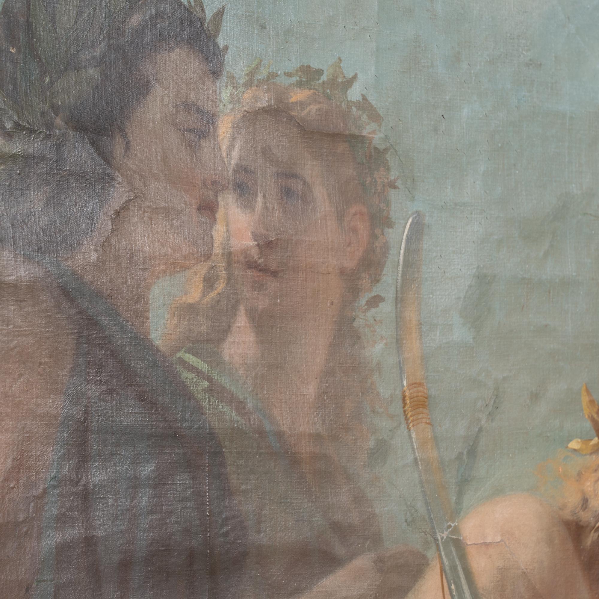 Großes Ölgemälde auf Leinwand von Zeus und Apollo von Ernest Etienne Narj, 19. Jahrhundert (amerikanisch) im Angebot