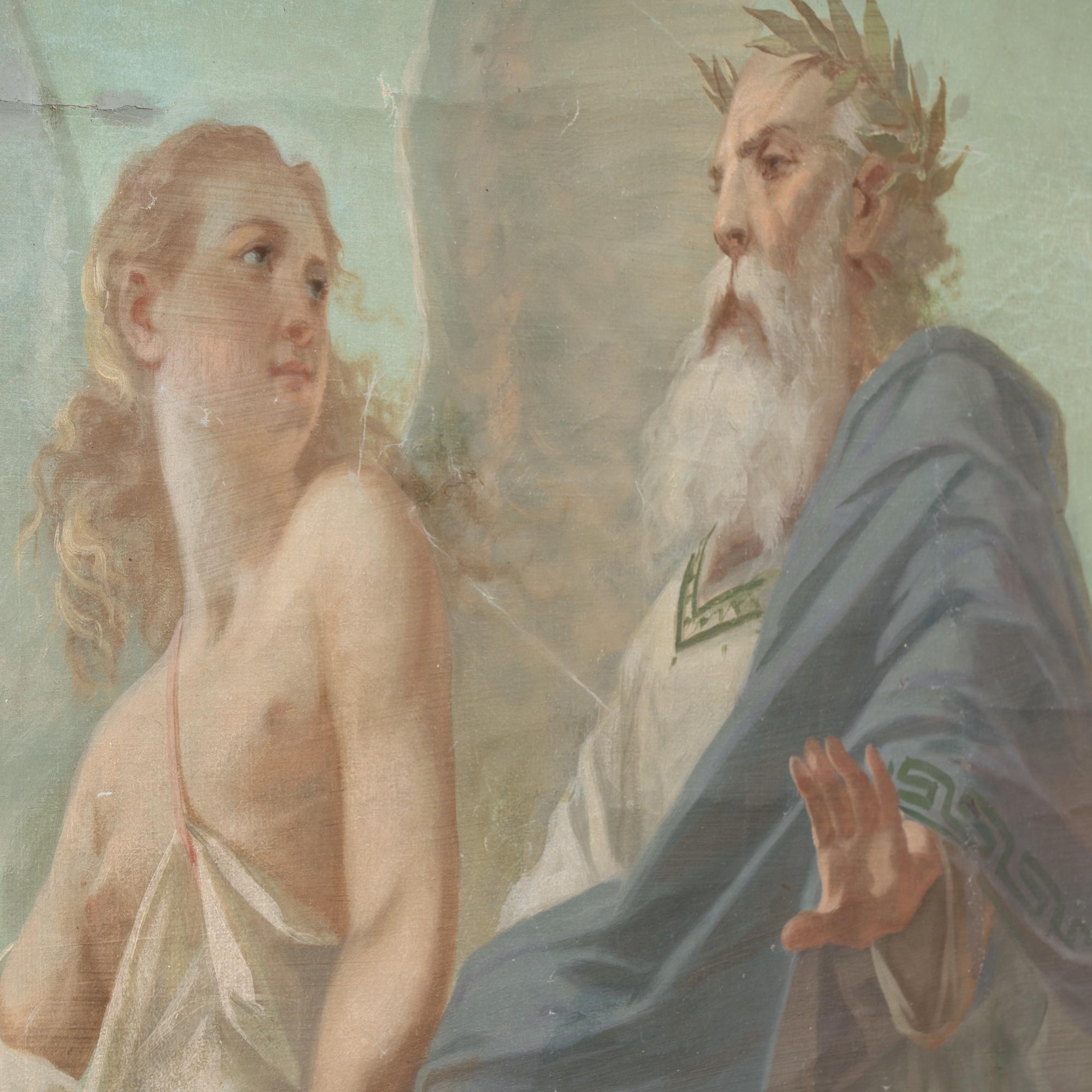 Großes Ölgemälde auf Leinwand von Zeus und Apollo von Ernest Etienne Narj, 19. Jahrhundert im Angebot 2