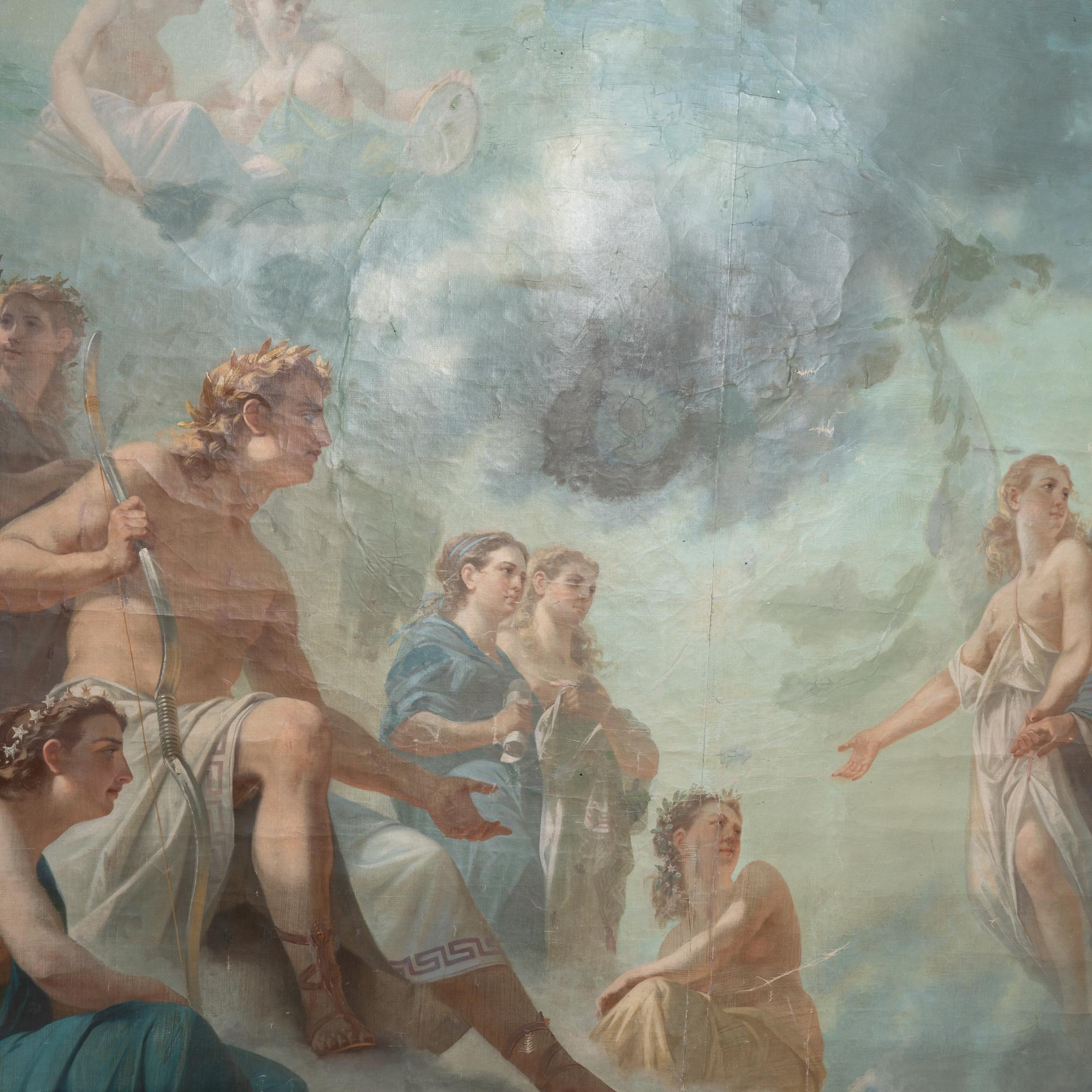Großes Ölgemälde auf Leinwand von Zeus und Apollo von Ernest Etienne Narj, 19. Jahrhundert im Angebot 3