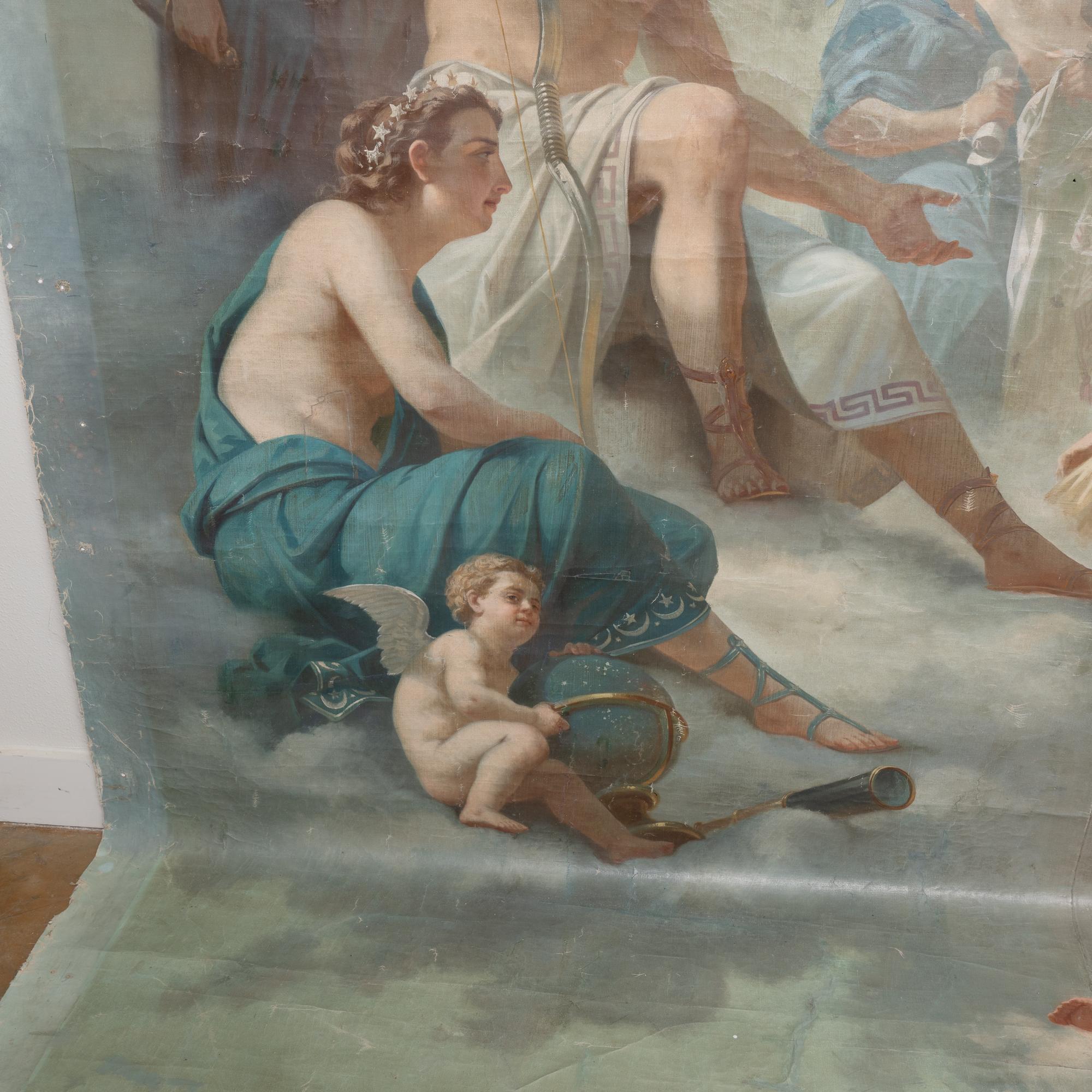 Großes Ölgemälde auf Leinwand von Zeus und Apollo von Ernest Etienne Narj, 19. Jahrhundert im Angebot 5