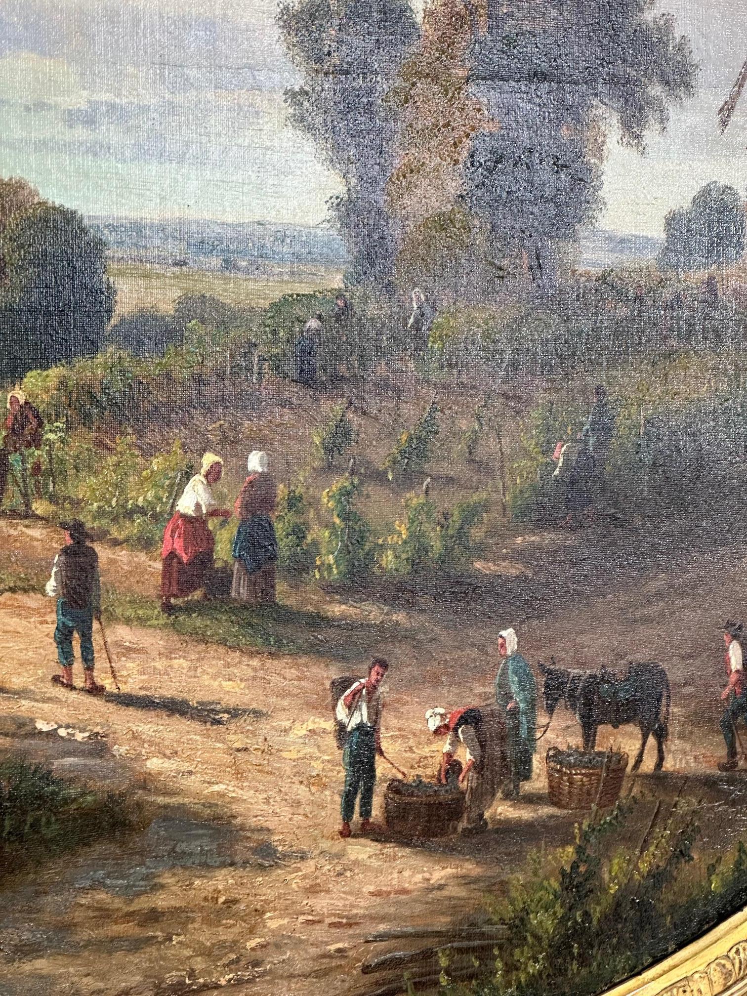 Fin du XIXe siècle 19e siècle Grande huile sur toile signée Hubert, 1870s en vente
