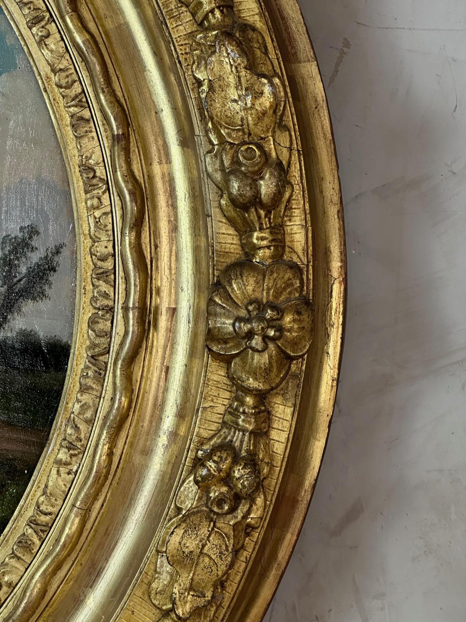 19e siècle Grande huile sur toile signée Hubert, 1870s en vente 1