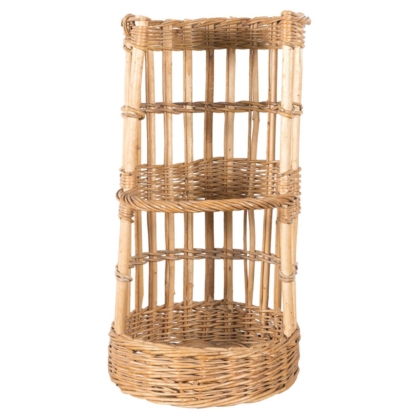19th Century, Large Open Sided French Boulangerie Baguette Basket For Sale