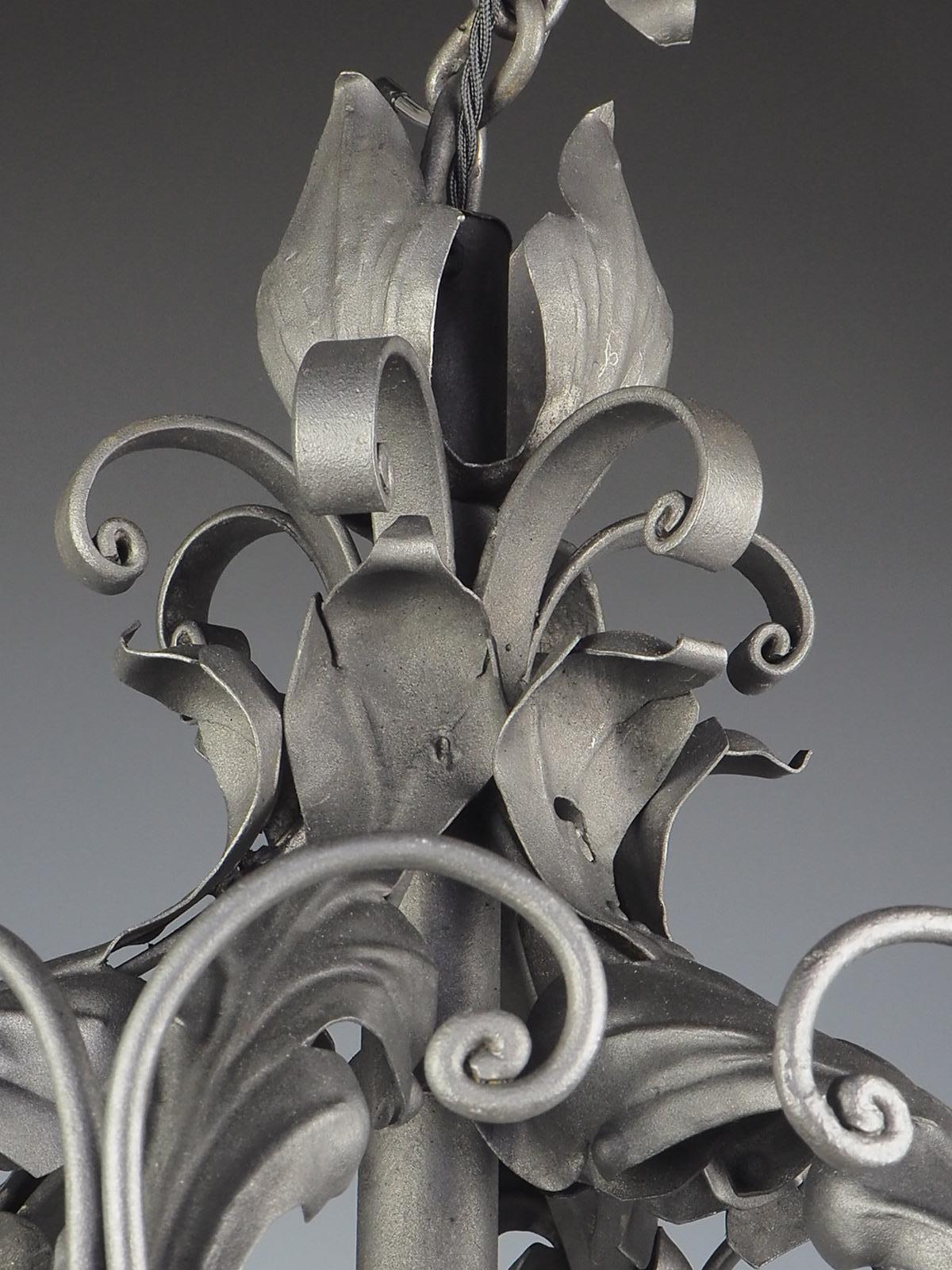 19th Century Large Ornate French Wrought Iron Lantern For Sale 6