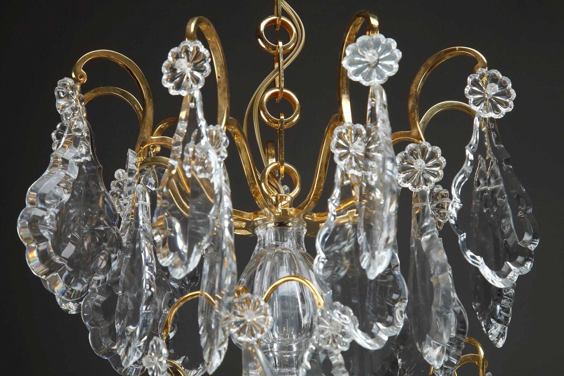 19th Century Large Pair of 9-Light Crystal Chandeliers 10