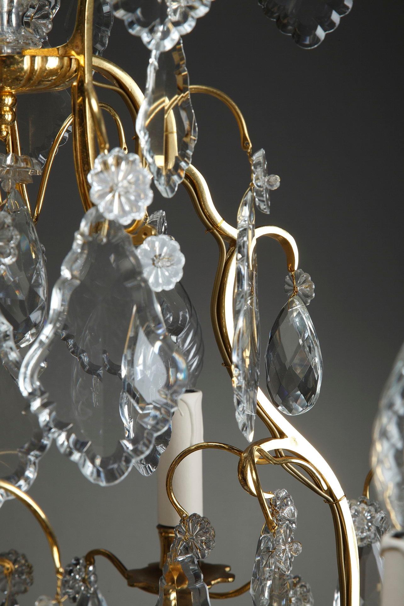 19th Century Large Pair of 9-Light Crystal Chandeliers 2