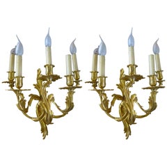 19th Century Large Pair of Antique French Louis XVI Style Wall Lights