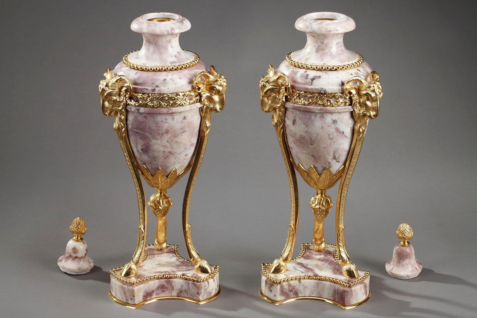19th Century Large Pair of Covered Urns in Louis XVI Style 7