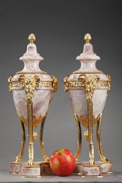 19th Century Large Pair of Covered Urns in Louis XVI Style