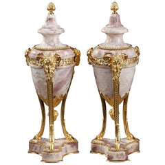 19th Century Large Pair of Covered Urns in Louis XVI Style