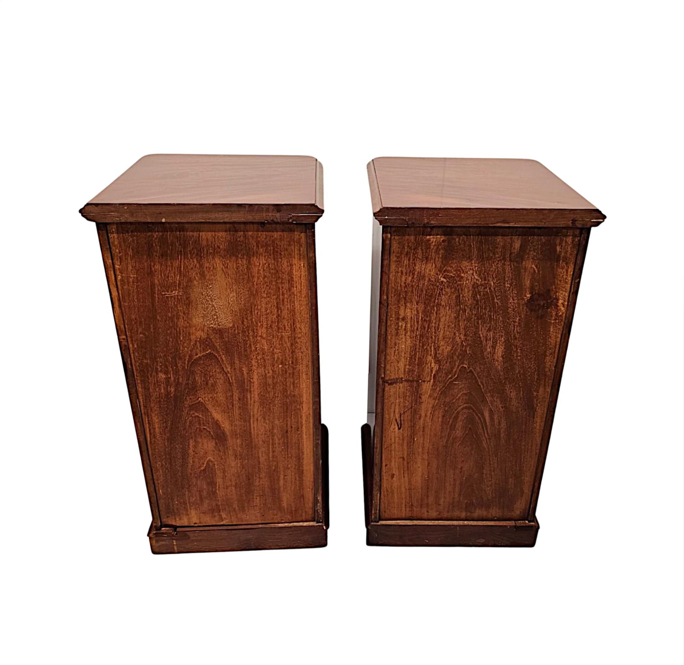 19th Century Large Pair of Five Drawer Bedside Chests For Sale 2