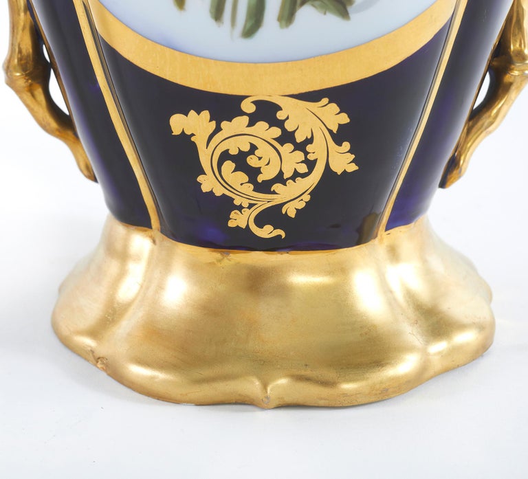 19th Century Large Pair Old Paris Porcelain Vases For Sale at 1stDibs