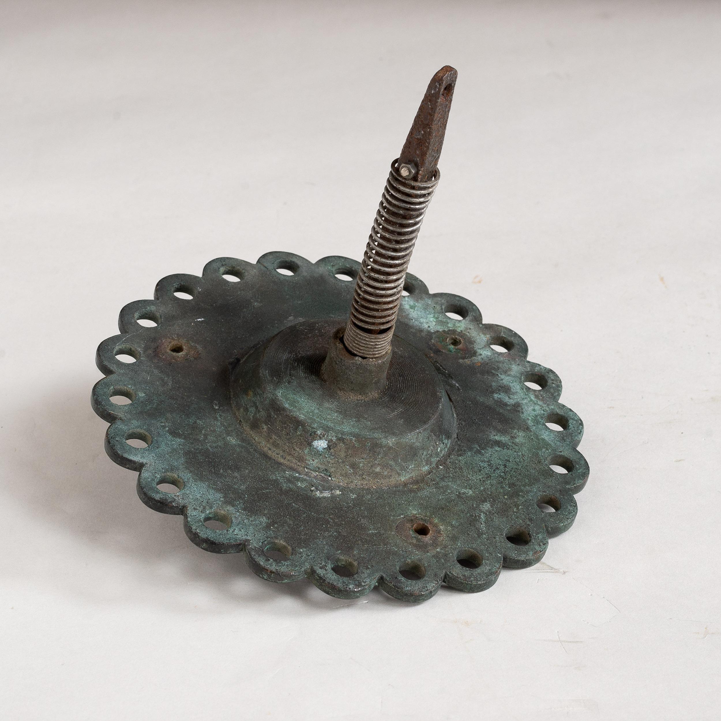 19th Century Large Patinated Bronze Bell Pull For Sale 2